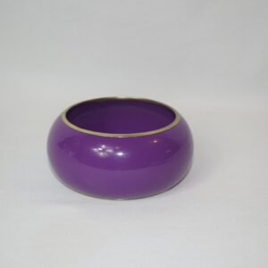 Vintage Wide Brass and Enamel Purple Bangle Bracelet