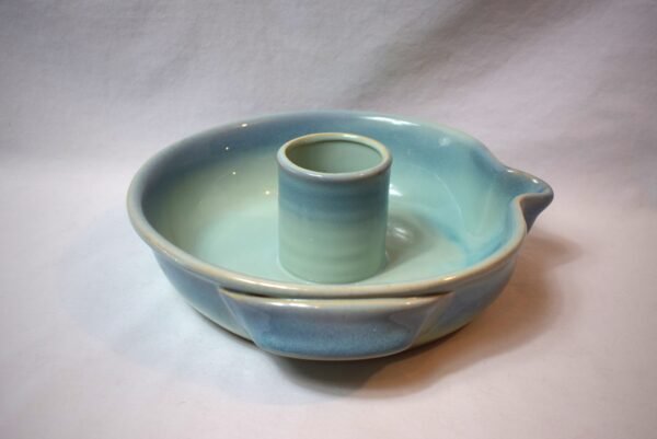 Vintage Tumbleweed Pottery Deep Dish Beer Can Chicken Roaster Cooker Teal - Image 5