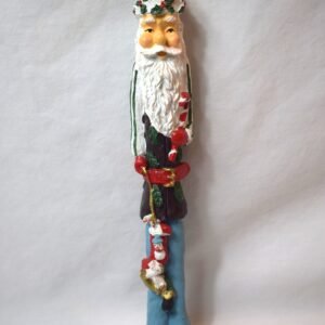 Vintage Resin Skinny Santa Claus With Toys On Cord Figure Christmas Decoration