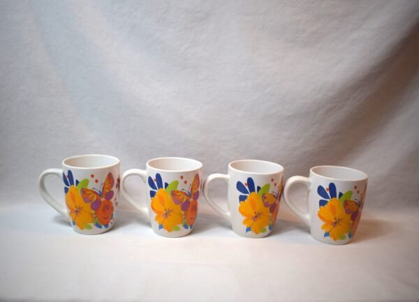 Set of 4 Royal Norfolk Butterflies and Flowers Coffee Mugs - Image 3
