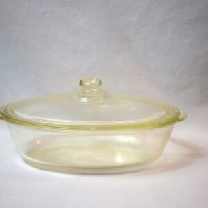 Vintage Glasbake Oval Clear Glass Covered Casserole Dish 1 Qt