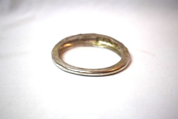 Vintage Silver Tone Dots and Swirls Bangle Magnetic Bracelet - Image 2
