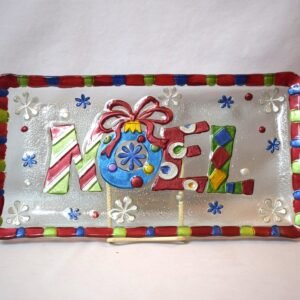 Vintage Kirkland's Pressed Glass Noel Plate Christmas Table Decor Decoration