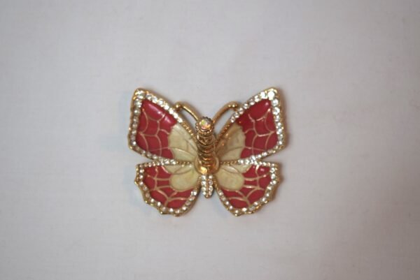 Vintage Crystal and Enamel Butterfly Ring Holder