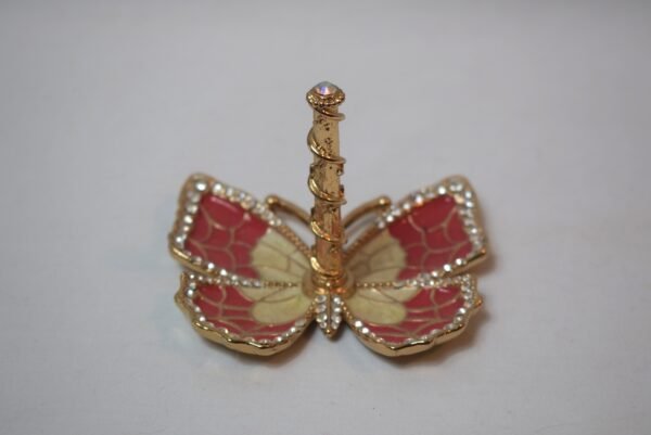 Vintage Crystal and Enamel Butterfly Ring Holder - Image 2