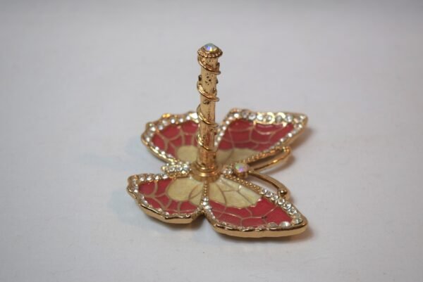 Vintage Crystal and Enamel Butterfly Ring Holder - Image 3