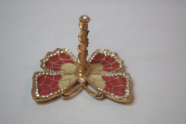 Vintage Crystal and Enamel Butterfly Ring Holder - Image 4
