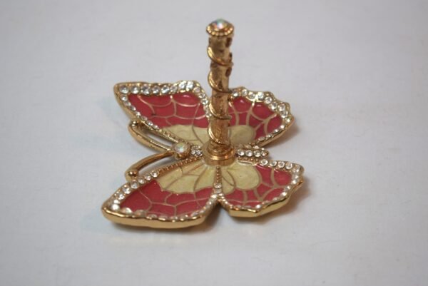 Vintage Crystal and Enamel Butterfly Ring Holder - Image 5