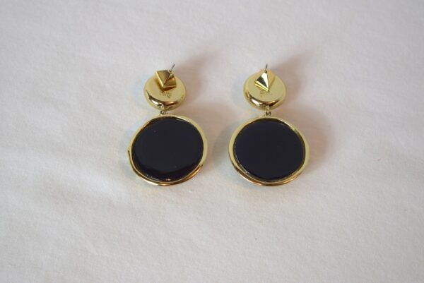 Vintage New Without Tags  Alexis Bittar Gold Tone Smokey Stone Post Earrings - Image 2