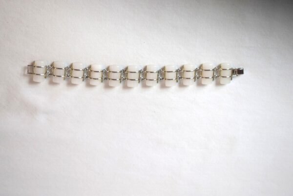 925 Sterling Silver and White Stone with Black Onyx Accent Bracelet - Image 2