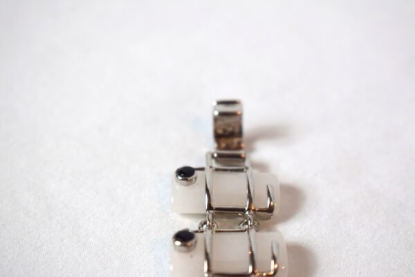 925 Sterling Silver and White Stone with Black Onyx Accent Bracelet - Image 4