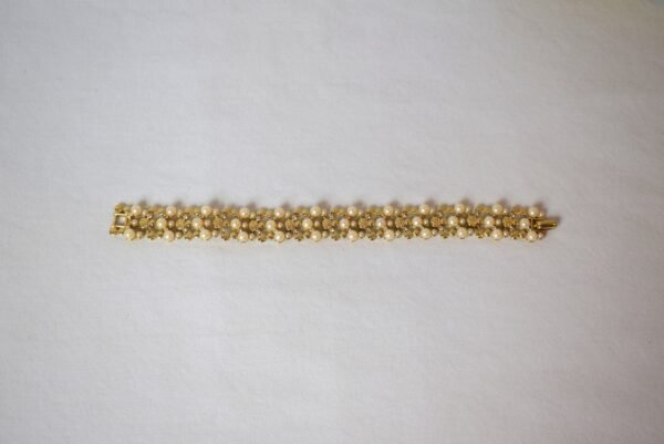 Vintage D'Orlan Jewelry Faux Pearl and Gold Tone Fashion Bracelet