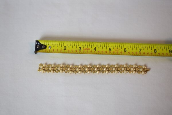 Vintage D'Orlan Jewelry Faux Pearl and Gold Tone Fashion Bracelet - Image 2