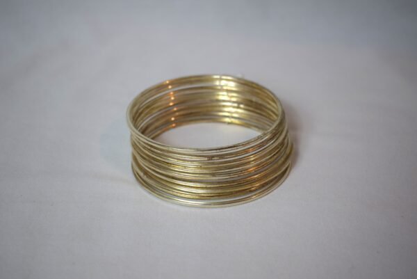 Set of 9 Gold Tone Skinny Bangles Stackable Fashion Bracelets - Image 4