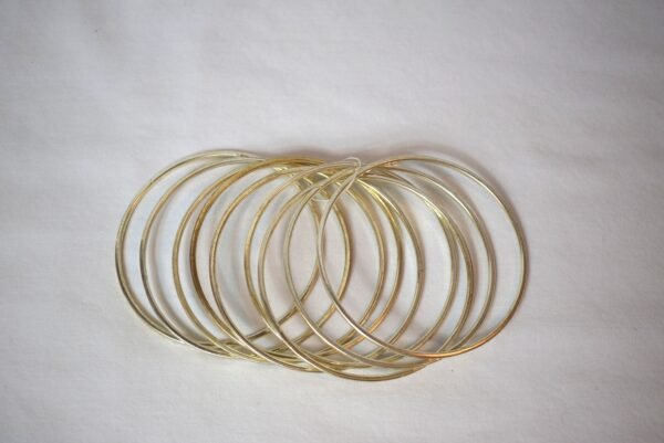 Set of 9 Gold Tone Skinny Bangles Stackable Fashion Bracelets