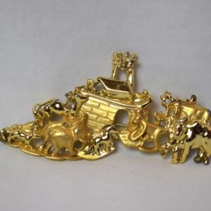Vintage Gold Tone American Jewelry Co Noah's Ark Pin Brooch