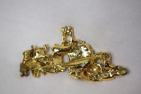 Vintage Gold Tone American Jewelry Co Noah's Ark Pin Brooch - Image 2
