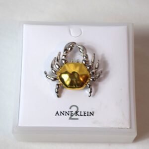 Anne Klein 2 Two Tone Crab Pin Brooch in Gift Box