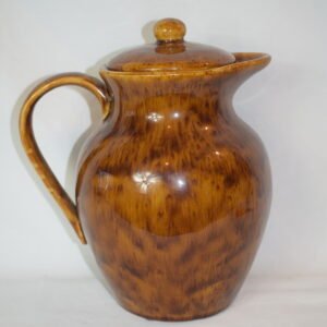 Vintage Tasia Brown Drip Glaze Pitcher Ice Lip 60 oz MCM