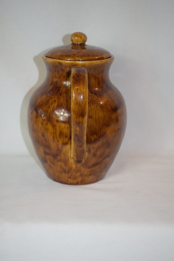 Vintage Tasia Brown Drip Glaze Pitcher Ice Lip 60 oz MCM - Image 2