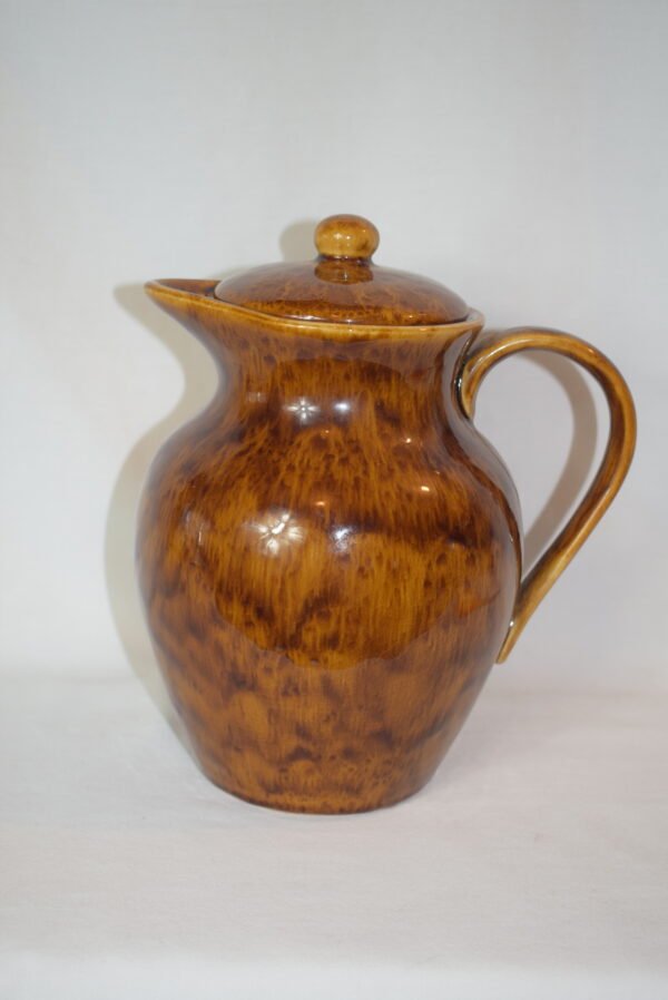 Vintage Tasia Brown Drip Glaze Pitcher Ice Lip 60 oz MCM - Image 3