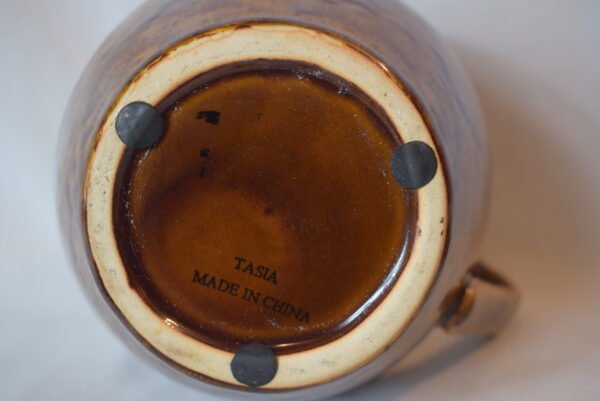 Vintage Tasia Brown Drip Glaze Pitcher Ice Lip 60 oz MCM - Image 5
