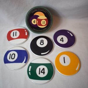 Restoration Hardware Assorted Set of 6 Pool Ball Coasters