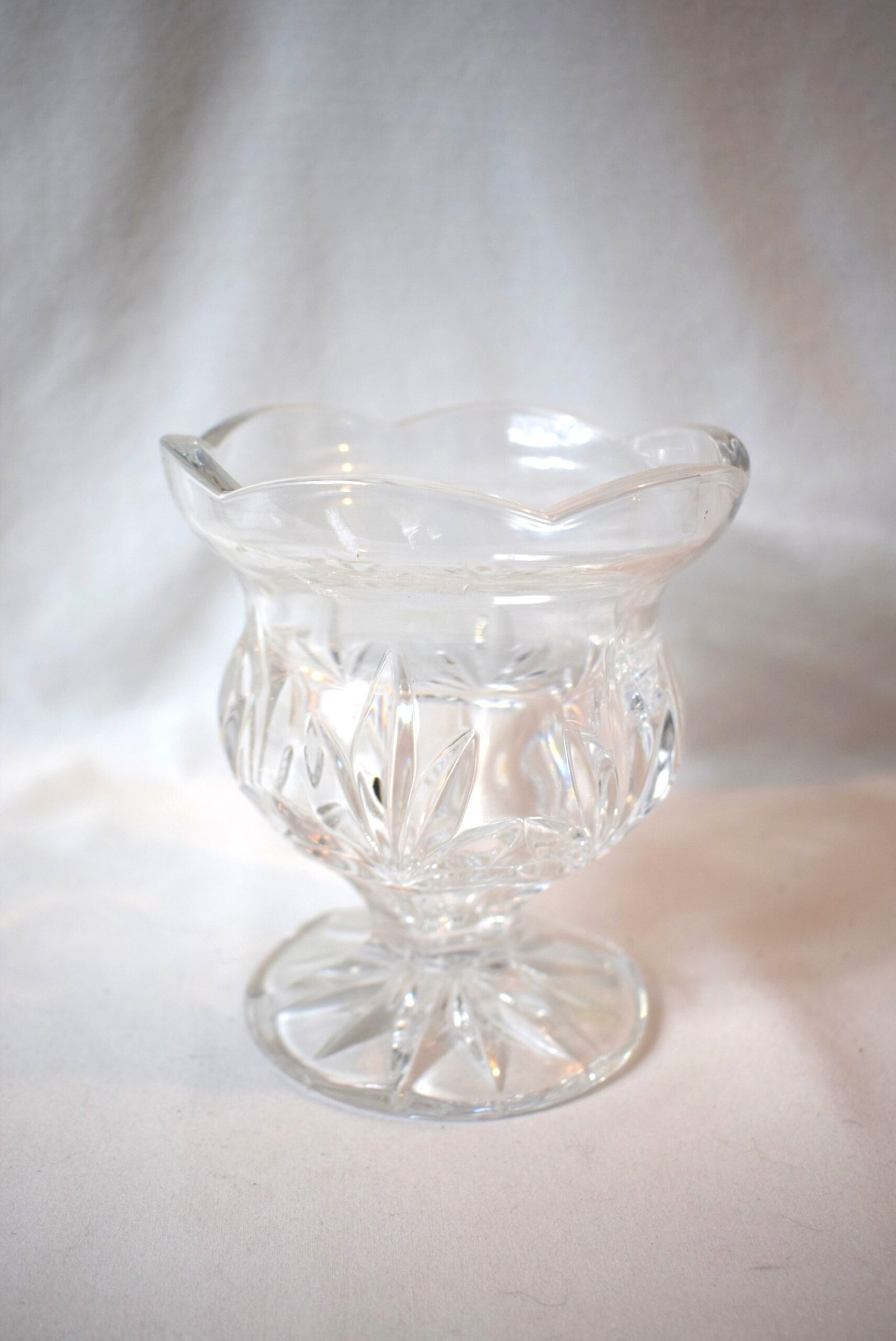 Vintage Royal Limited 24% Lead Crystal Pedestal Vase Candy Dish Candle Holder