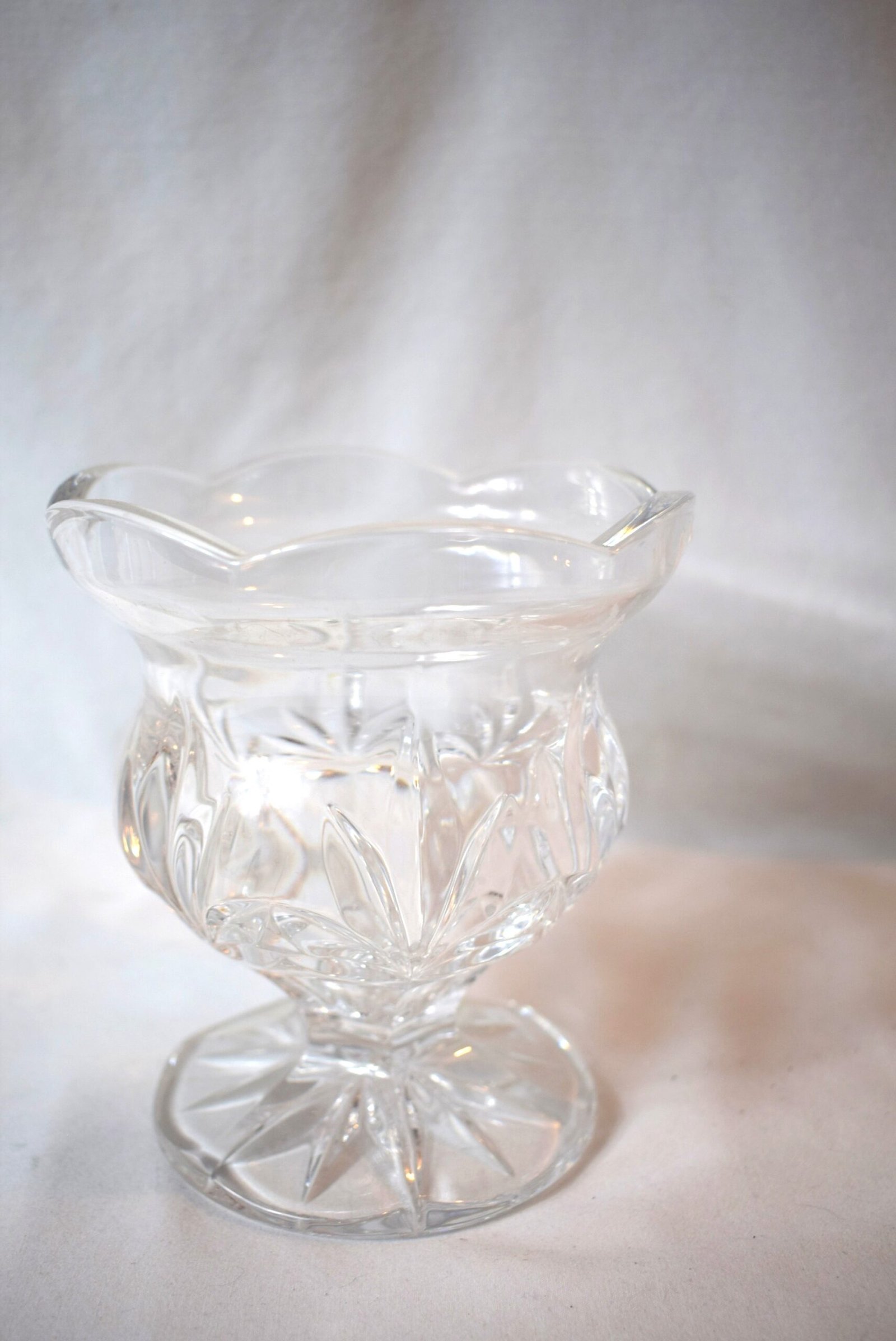 Vintage Royal Limited 24% Lead Crystal Pedestal Vase Candy Dish Candle Holder - Image 3