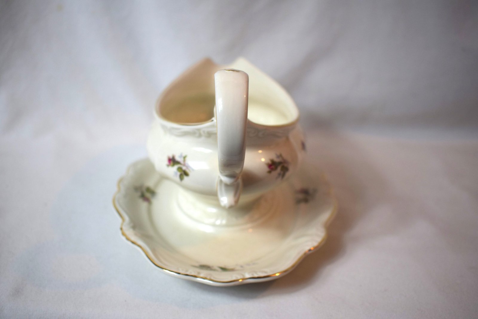 Vintage Rosenthal Germany Pompadour V Moss Rose Gravy Boat With Underplate - Image 4