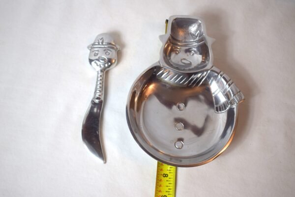 Vintage Pewter Snowman Cheeseball Server with Spreader India