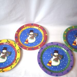 The Sweet Shop By Sango Set Of Four Snowman 8 Inch Dessert Plates