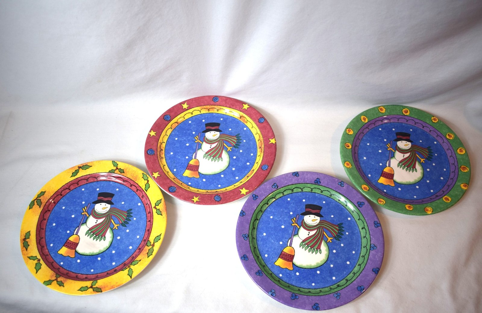 The Sweet Shop By Sango Set Of Four Snowman 8 Inch Dessert Plates