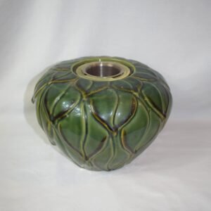 Large Vintage Porcelain Artichoke Candle Holder Centerpiece Vase