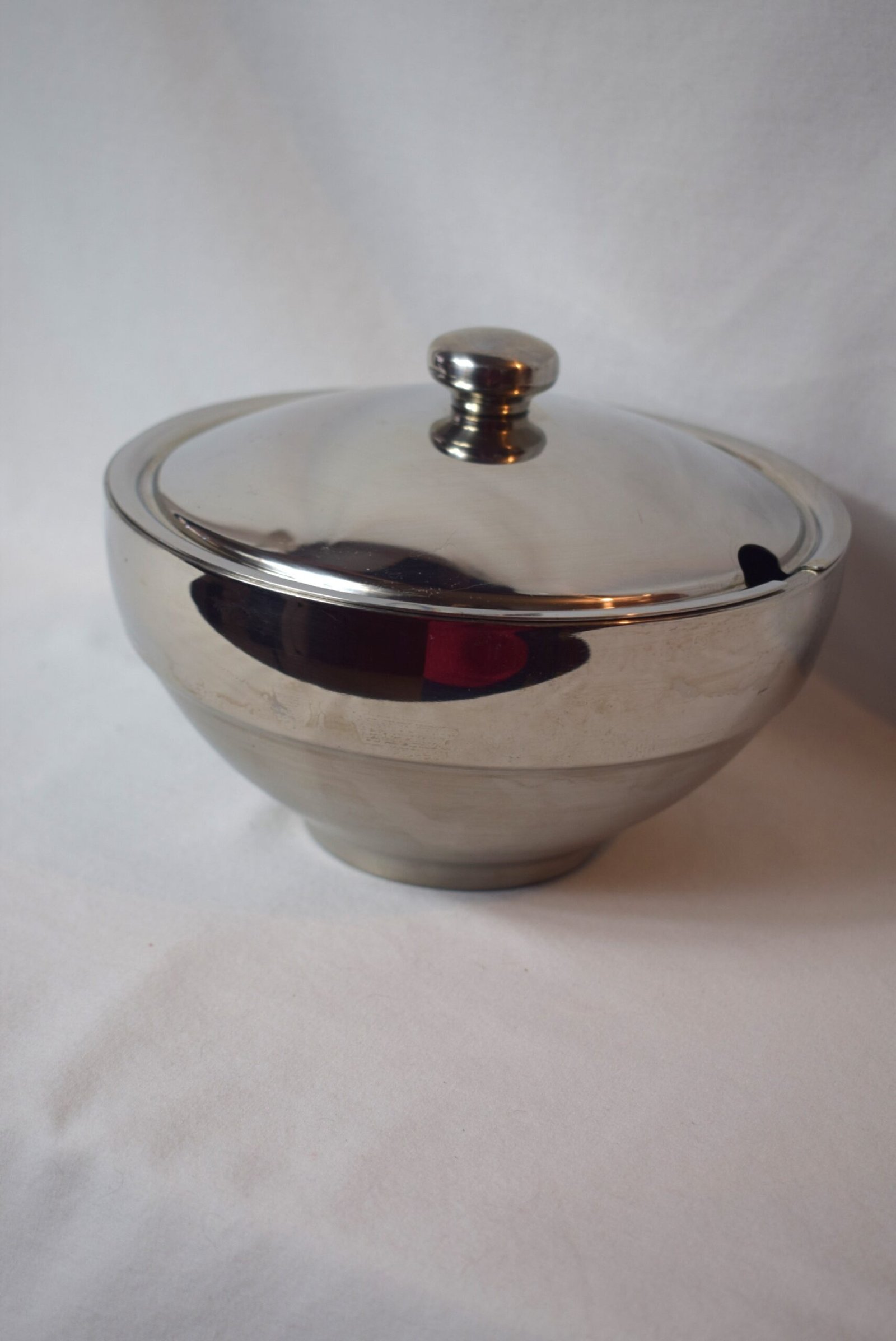 Vintage Stainless Steel Serving Bowl with Lid - Image 2