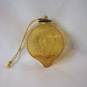Vintage Gold Crackle Glass 5 inch Ornament