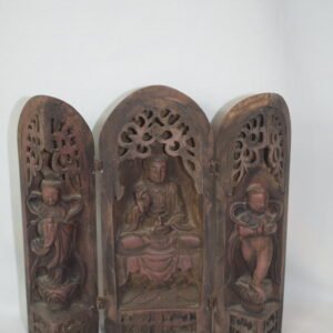 Oriental Buddist Triptych Portable Travel Folding Buddist Shrine