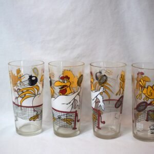 Vintage Set Of 4 1976 Pepsi Collector Foghorn Leghorn 6 in Looney Tunes Glasses