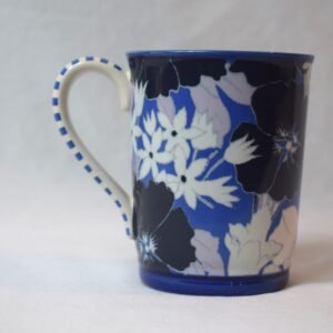 Anthropologie Blue and White Floral  Lyla Mug