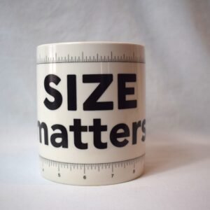 Large Novelty Size Matters Coffee Mug  24 oz