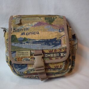Vintage Pioneer Express Tapestry Route 66 Multi Pocket Crossbody Handbag