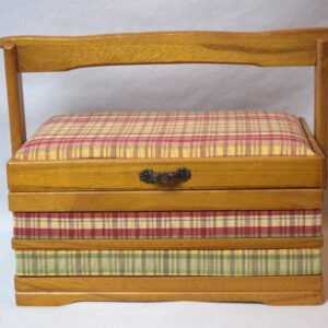Vintage Wooden Sewing Box Storage Caddy
