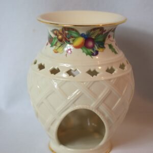 Lenox Holiday Tartan Reticulated Wax Warmer Candle Holder Christmas