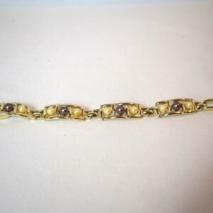 Vintage Sarah Coventry Goldtone and Faux Pearl Link Bracelet