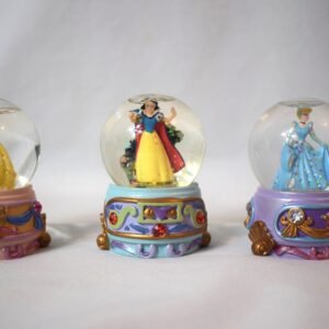 Set of 3 Mini Disney Princess Glitter Snow Globes Ariel Snow White Cinderella