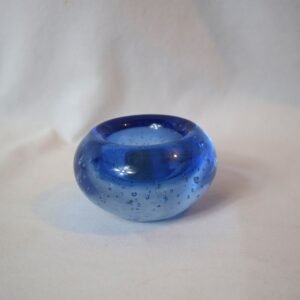Ikea Cobalt Blue Bubble Glass Votive Candleholder  Heavy Paperweight