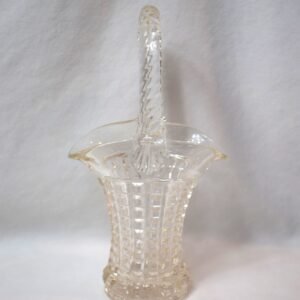 Imperial Glass Clear Pressed Glass Monticello Basket with Waffle Block Pattern