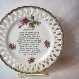 Vintage Chadwick Friendship Poem on Reticulated Porcelain Plate