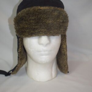 Child Size Philadelphia Eagles Black Trapper Style Winter Hat Faux Fur